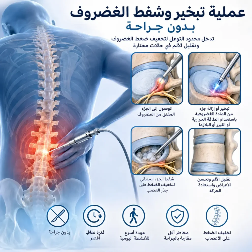 خطوات علاج الغضروف بتقنية التبخير والشفط