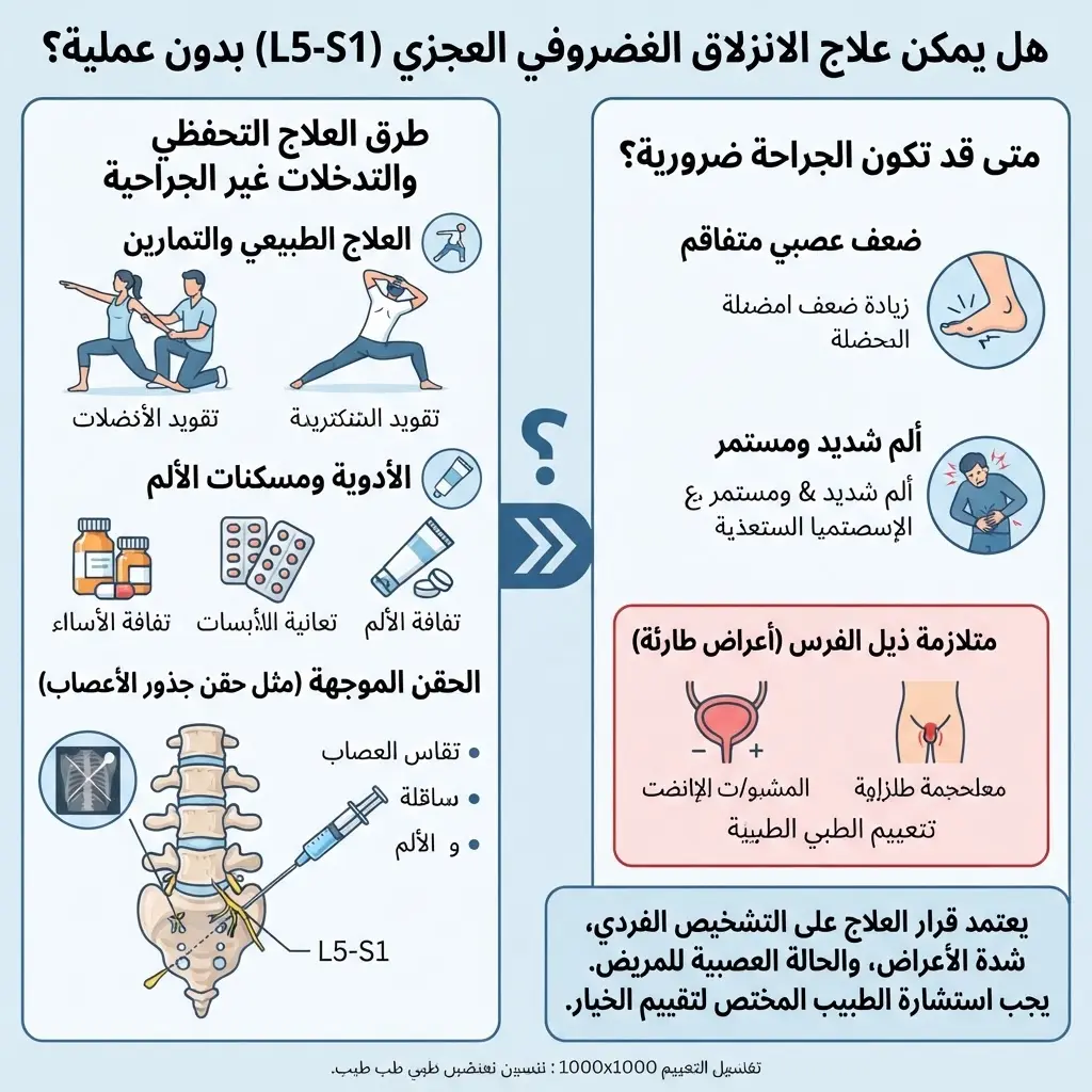 علاج الانزلاق الغضروفي العجزي بدون جراحة