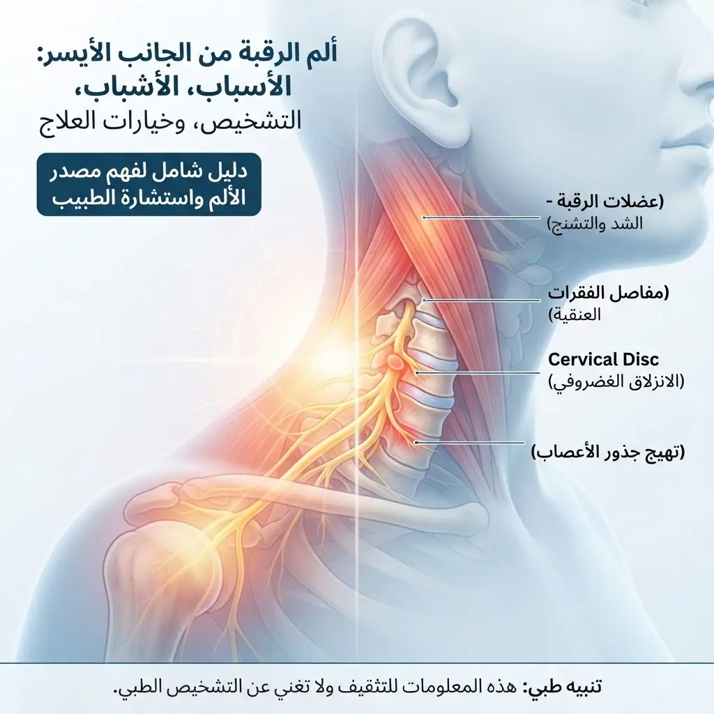 سبب آلام الرقبة من الجانب الأيسر