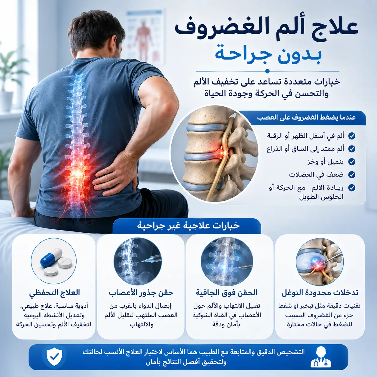طرق علاج ألم الغضروف بدون جراحة