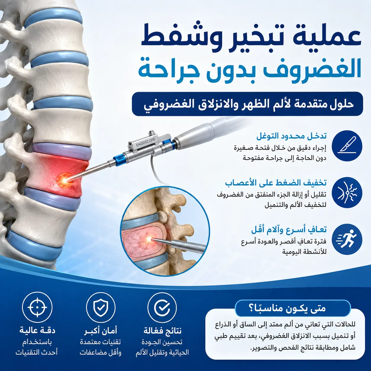 عملية تبخير وشفط الغضروف بدون جراحة