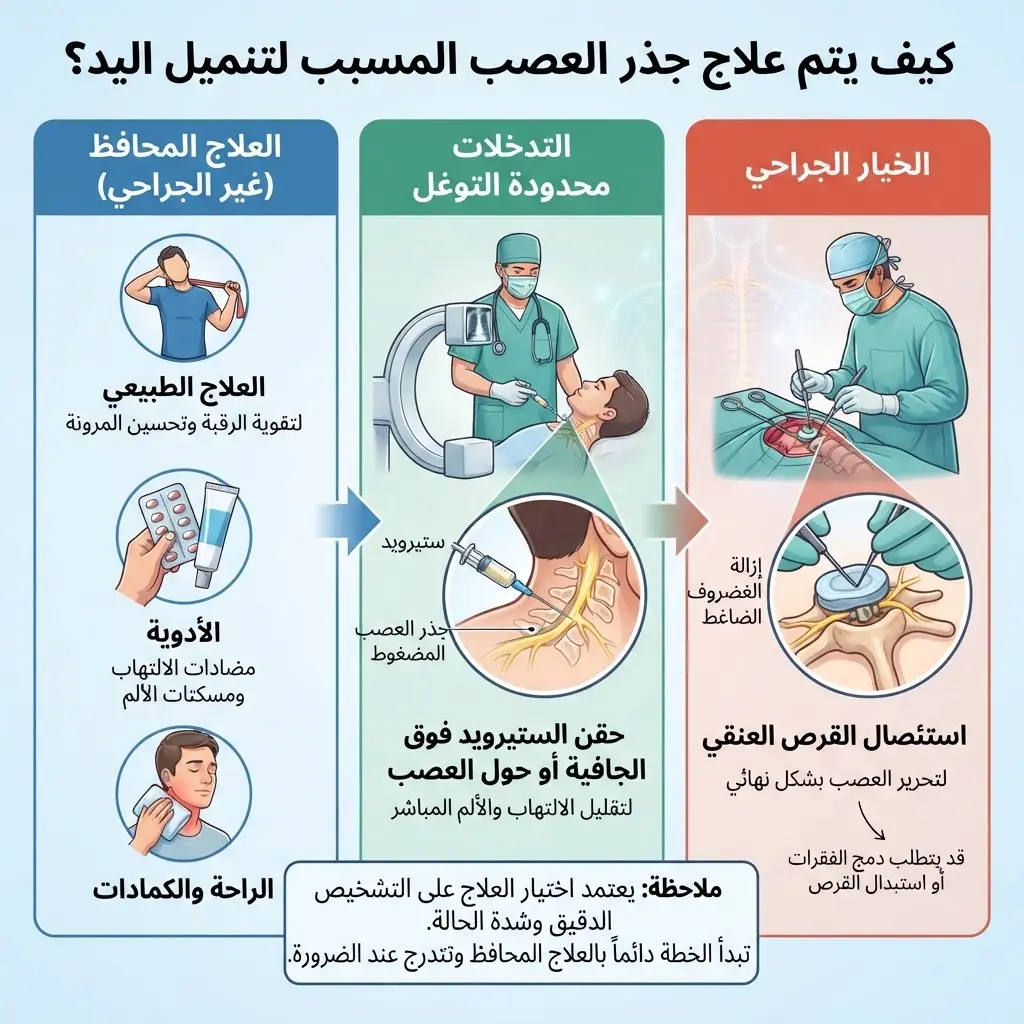 أسباب تنميل اليد المصاحب لألم الرقبة