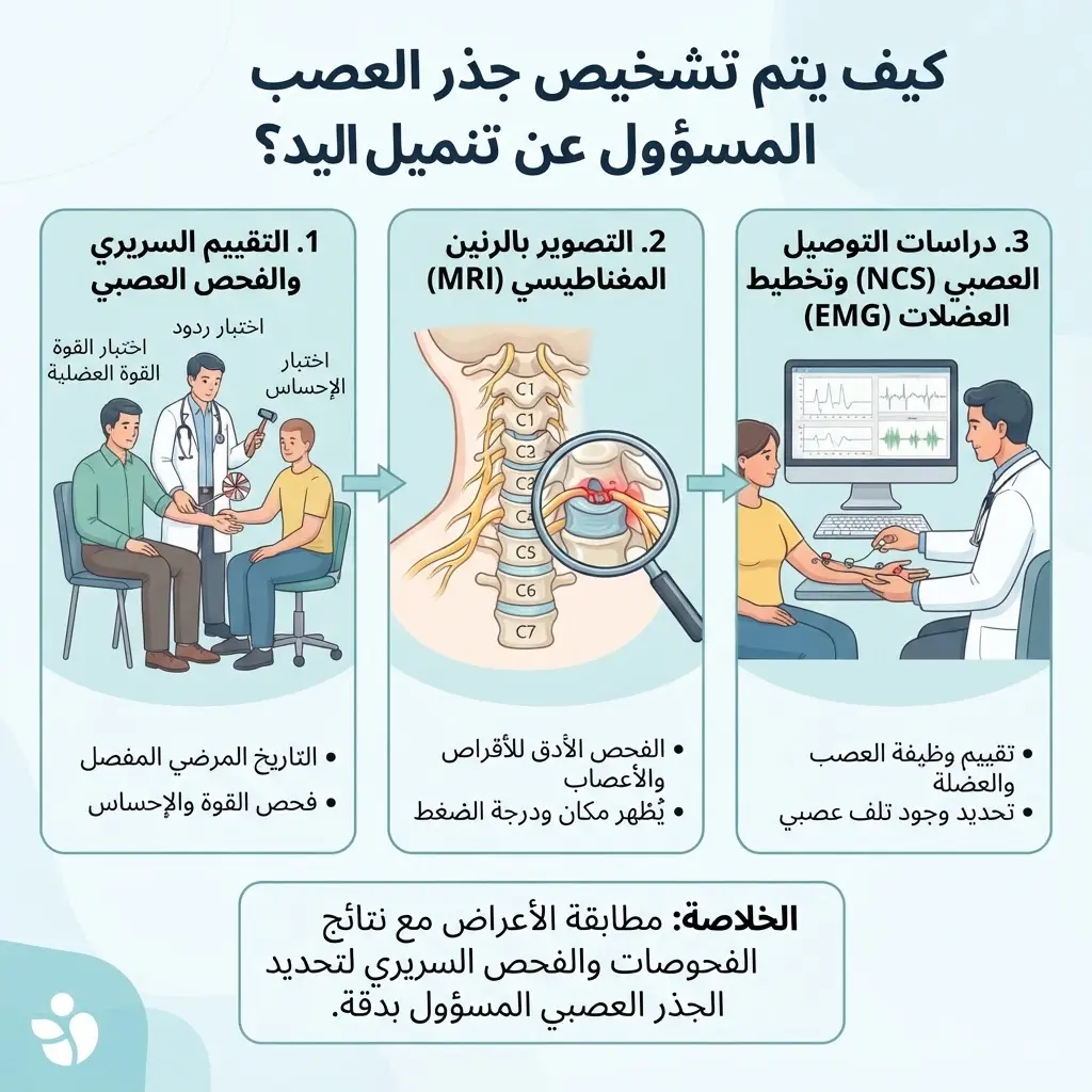 تنميل أصابع اليد بسبب ضغط أعصاب الرقبة