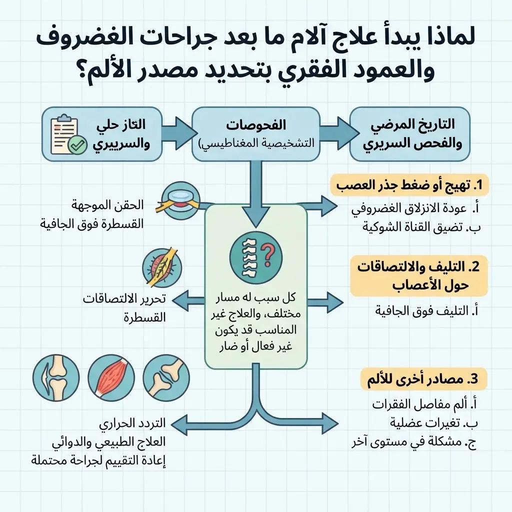 آلام ما بعد جراحات الغضروف والعمود الفقري بسبب تهيج الأعصاب