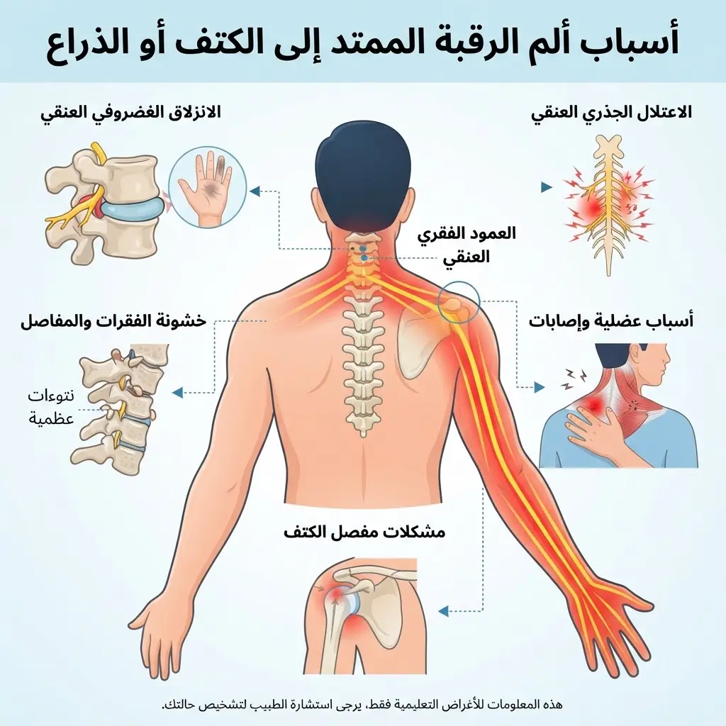 ألم يبدأ من الرقبة ويمتد إلى الكتف والذراع