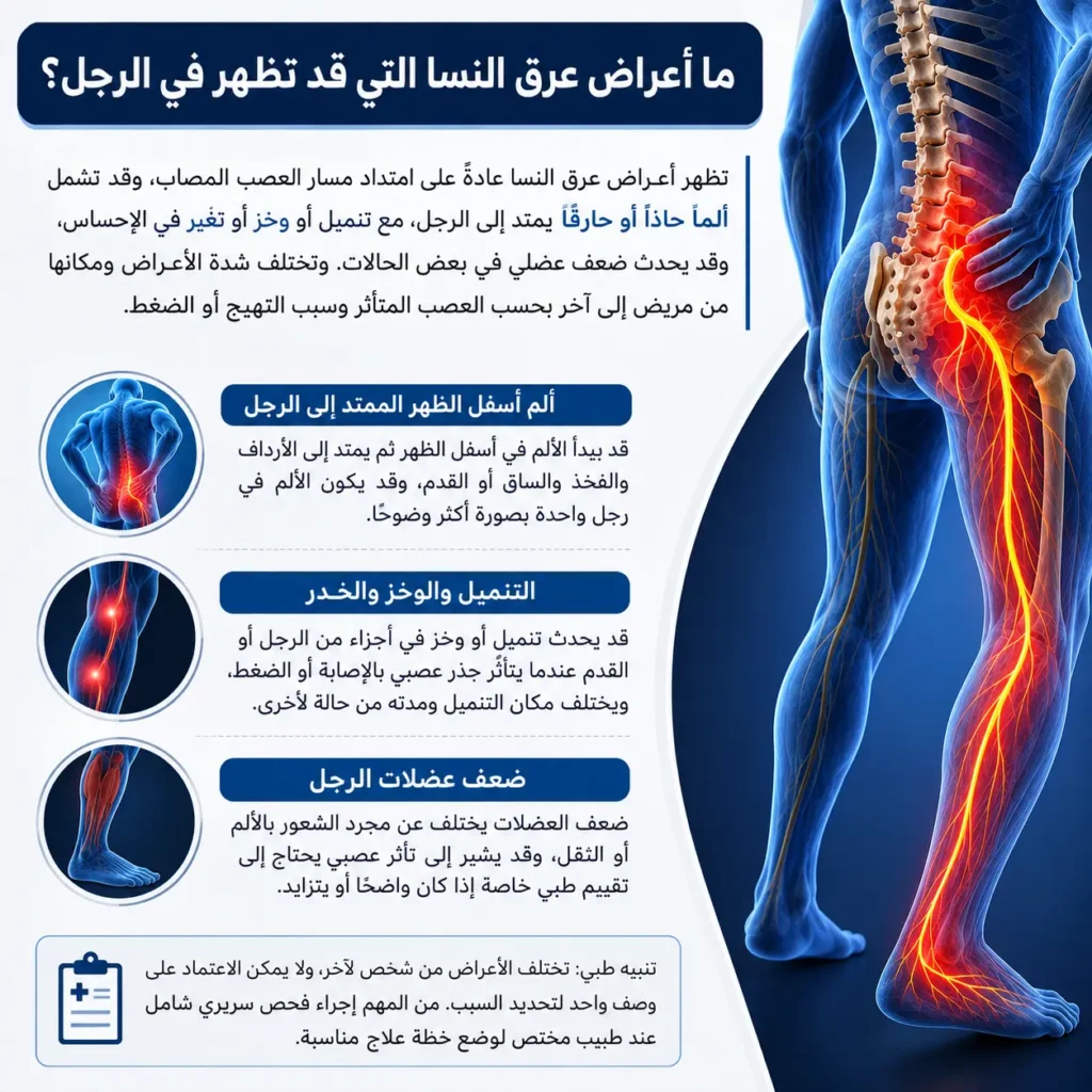 أعراض عرق النسا وألم الرجل