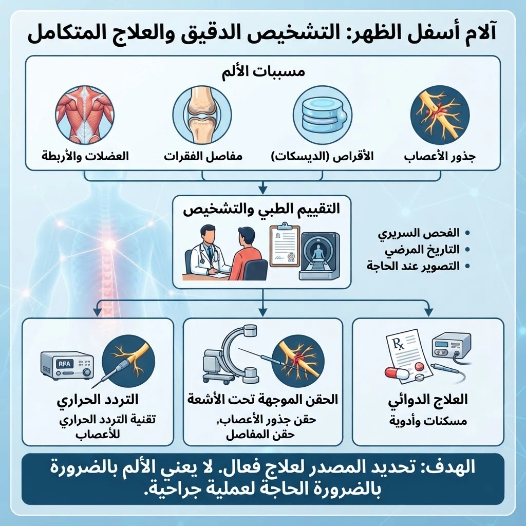 طرق علاج آلام أسفل الظهر بدون جراحة