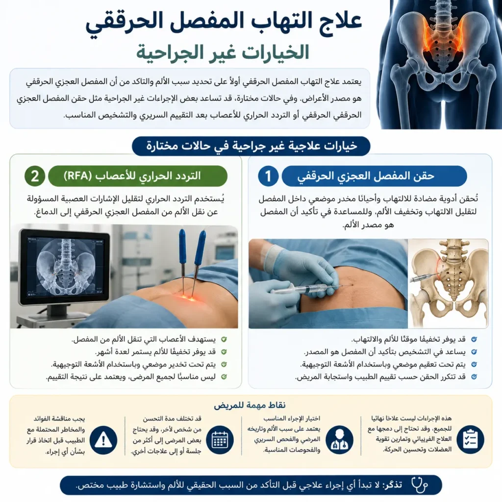 علاج التهاب المفصل العجزي الحرقفي المزمن