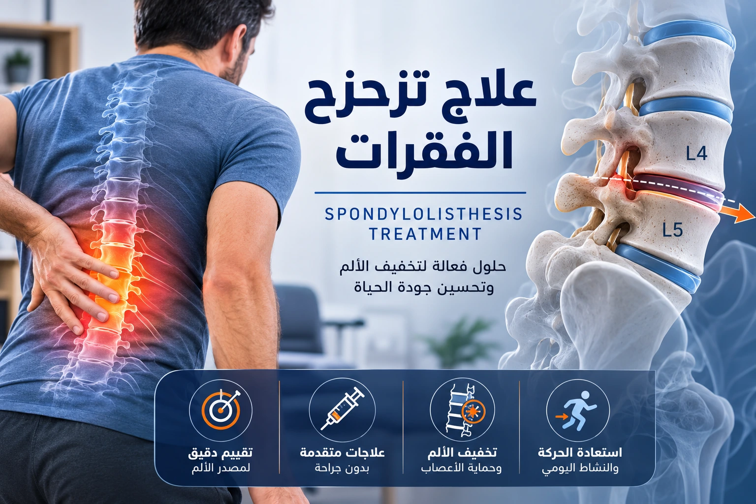 علاج تزحزح الفقرات بدون جراحة
