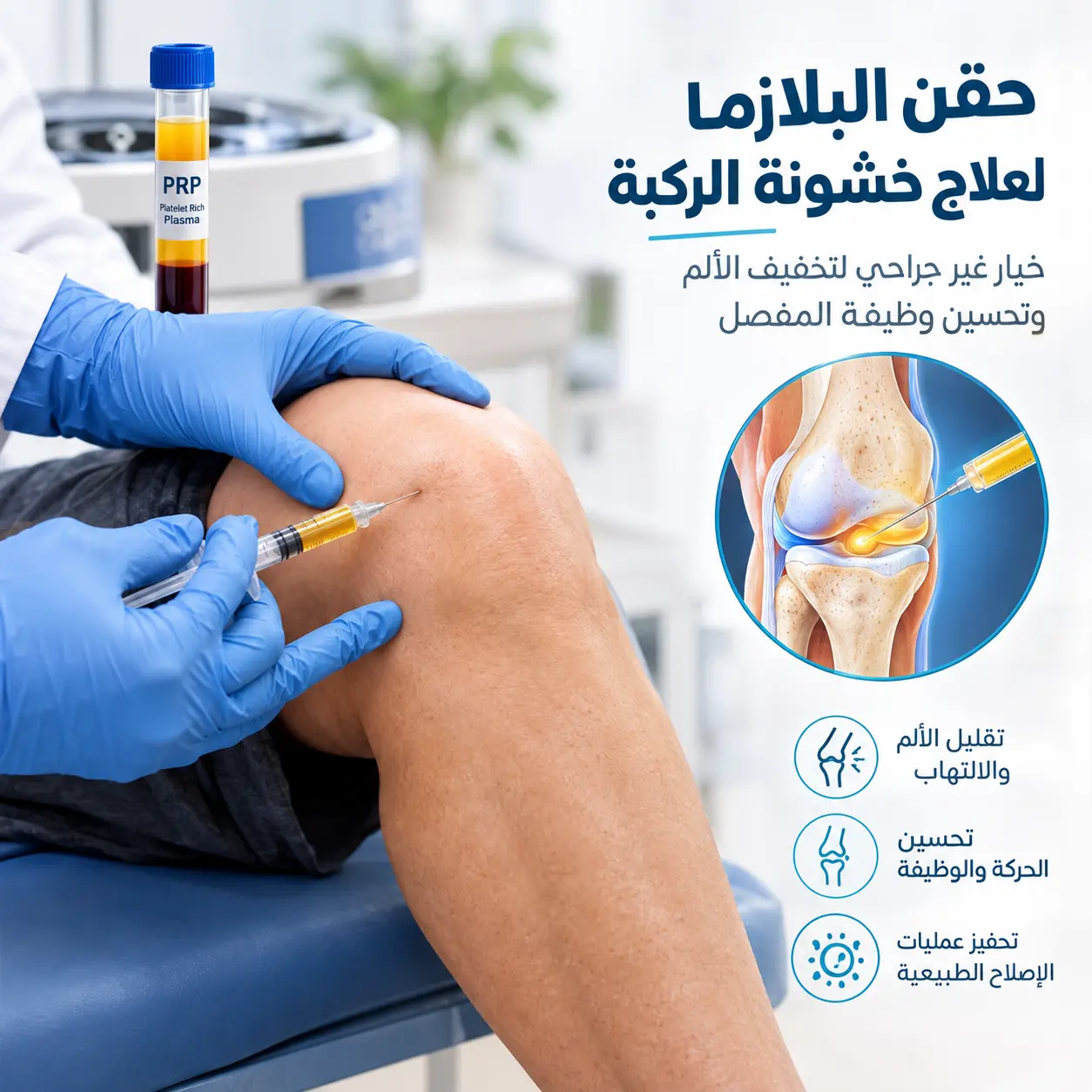 حقن البلازما لعلاج خشونة الركبة