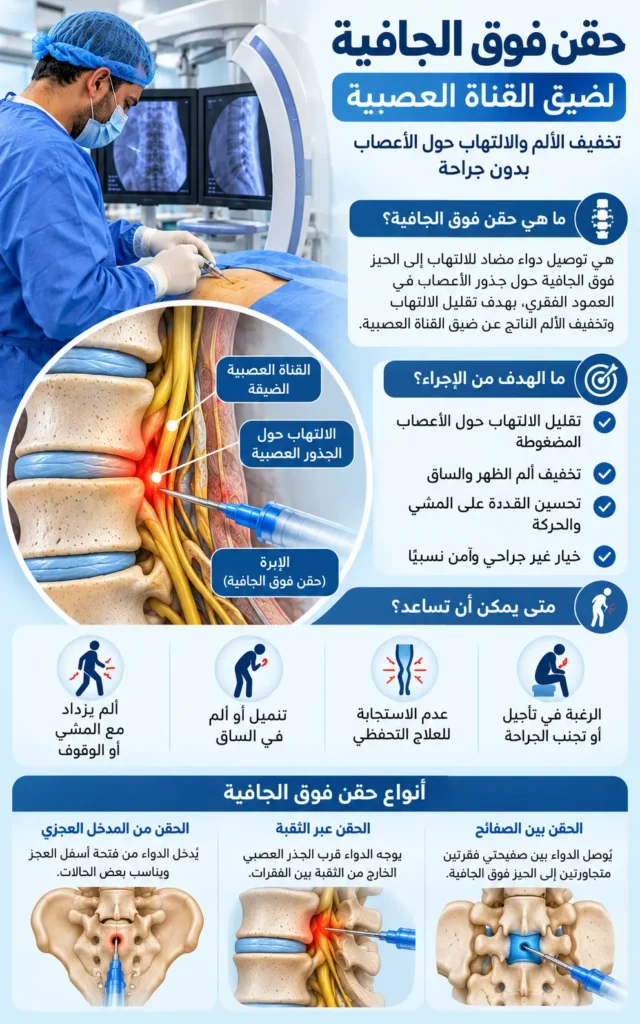 دليل حقن فوق الجافية لضيق القناة العصبية